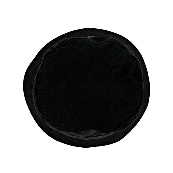 Vintage Coach Black CC Logo Jacquard Designer Bucket Hat W/Faux Leather Trim Y2K - Picture 5 of 10